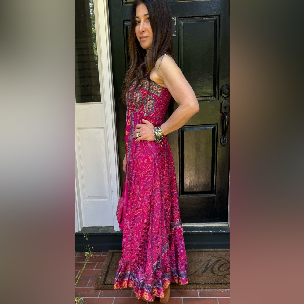 38 Beautiful Silk Blend One of a Kind Sleeveless Maxi Dress - Picture 5 of 6